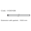 PROLONGATION VENTOUSE STANDARD AVEC JOINT D80 LONG 1000MM POUR SYST DEDOUBLE